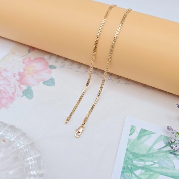 "Rose Gold Box Chain Necklace in High Shine Finish - 45cm (17.7 Inch), XPNL0059 - Picture 6 of 12